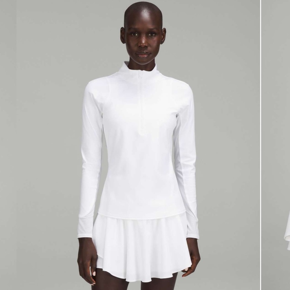 Lululemon Nulux Half-Zip Long Sleeve Shirt white size 12